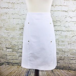 Calvin Klein White Pencil Skirt (Size 14)